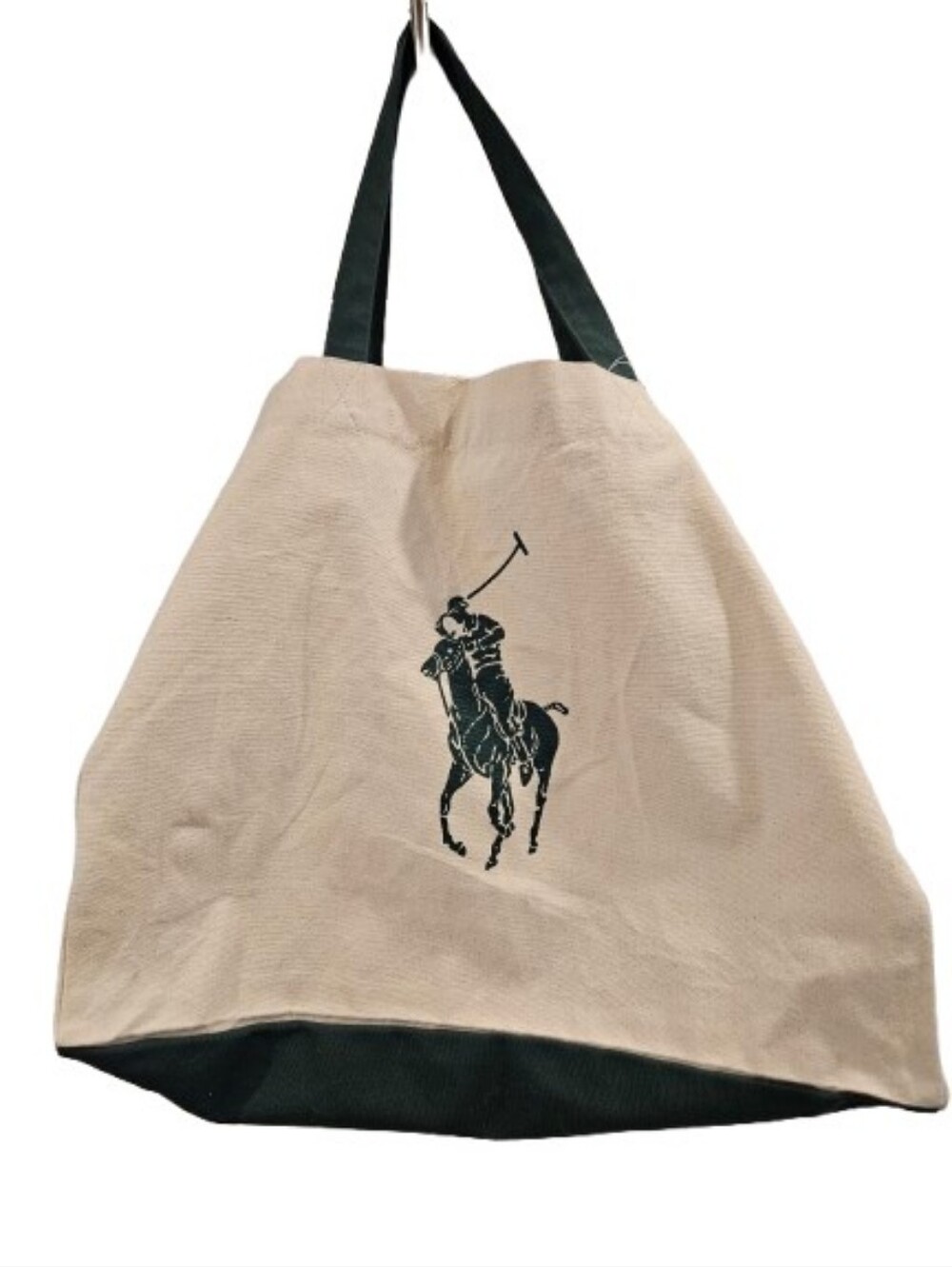 Polo Ralph Lauren Waterkeeper Alliance Organic Cotton Canvas Tote Bag Green Pony - Picture 4 of 8